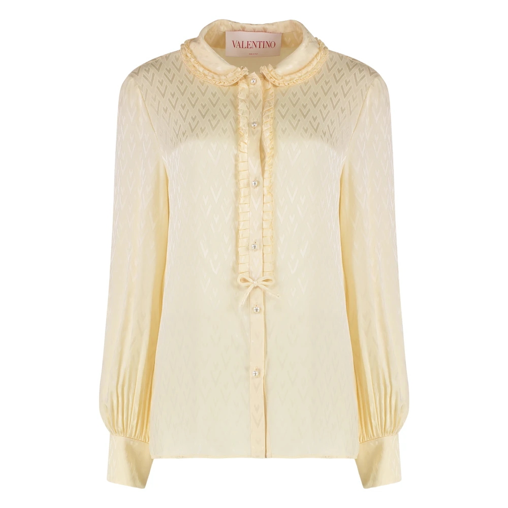 Valentino Garavani Women's Beige Toute La V Silk Shirt