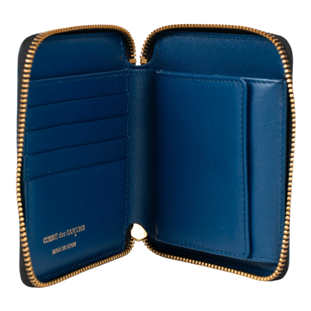 Comme des Garçons Blauwe Brick Zip Portemonnee met Kaartsleuven Blue Unisex