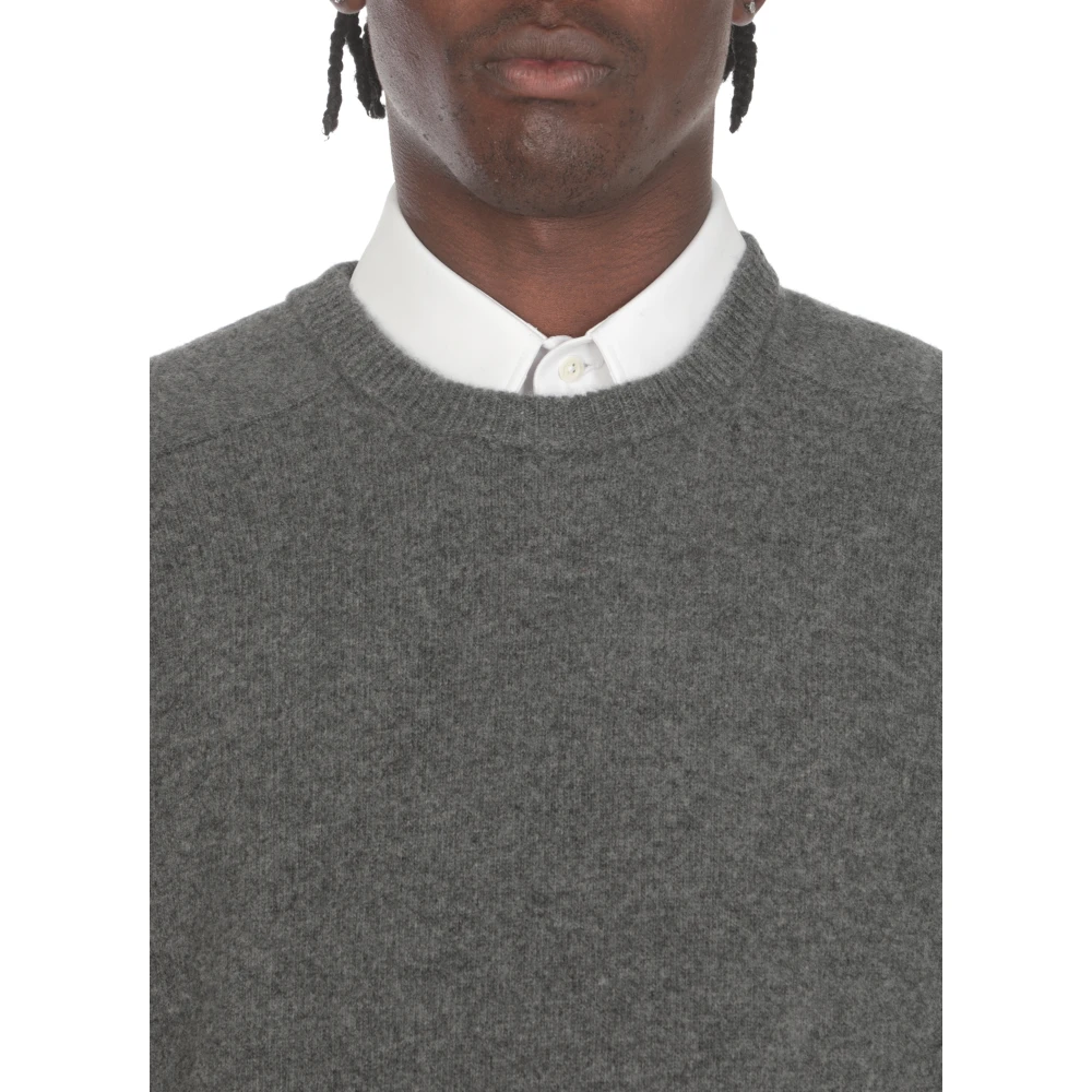 Maison Margiela Grijze Wollen Trui Ronde Hals Lange Mouwen Gray Heren