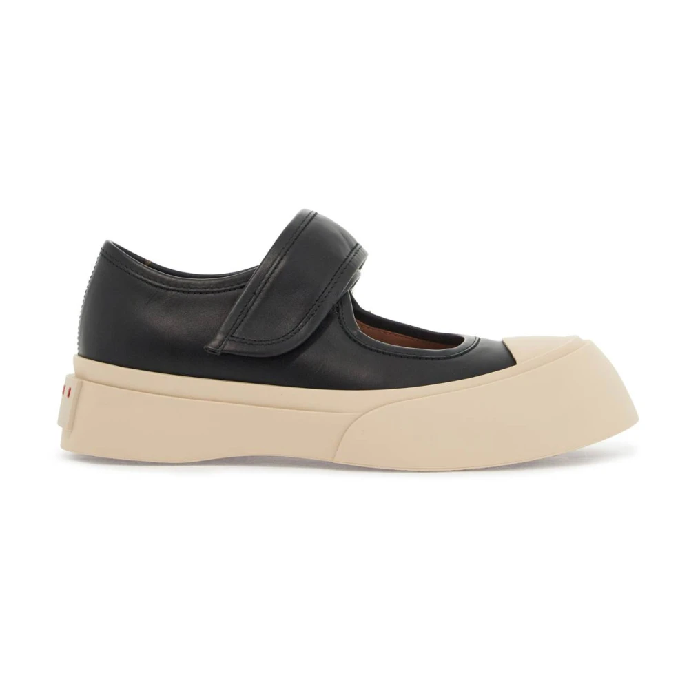 Marni Chunky Plattform Läder Mary Jane Sneakers Black, Dam