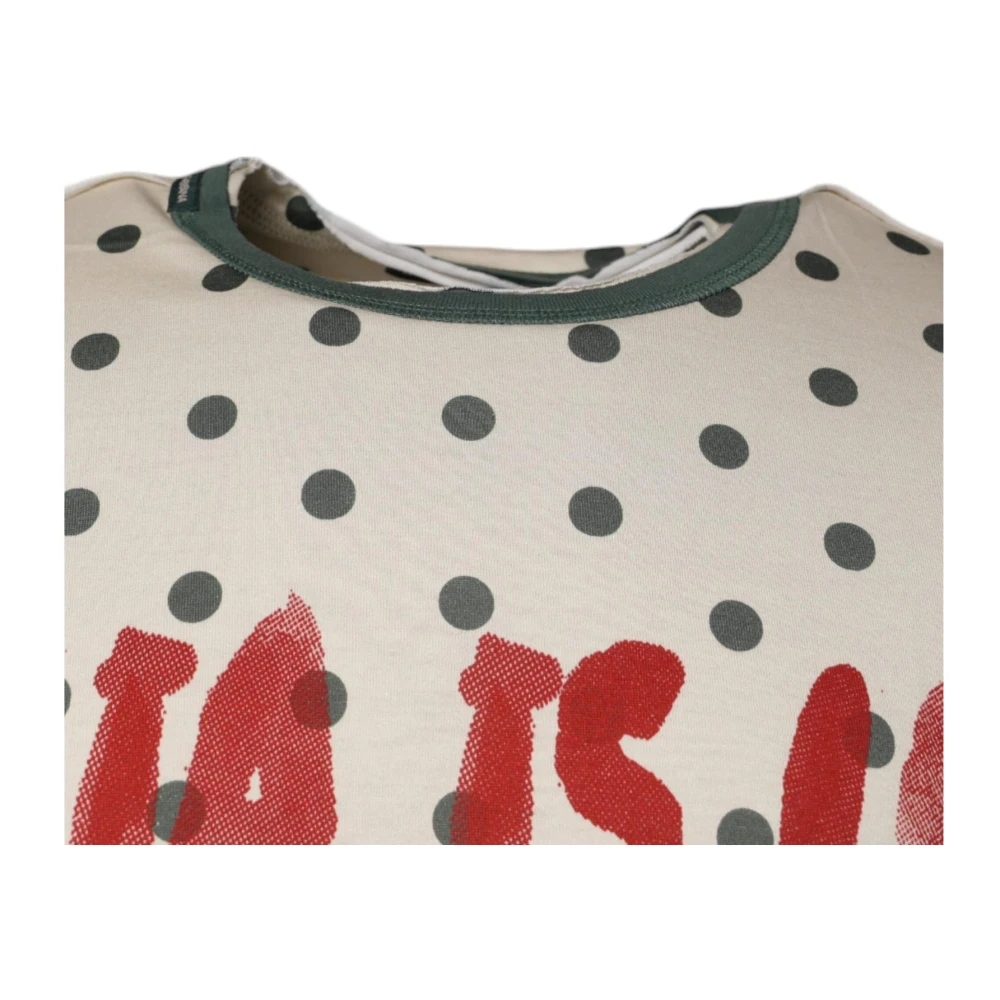 Dolce & Gabbana Polka Dot Grafische Print T-shirt Beige Heren