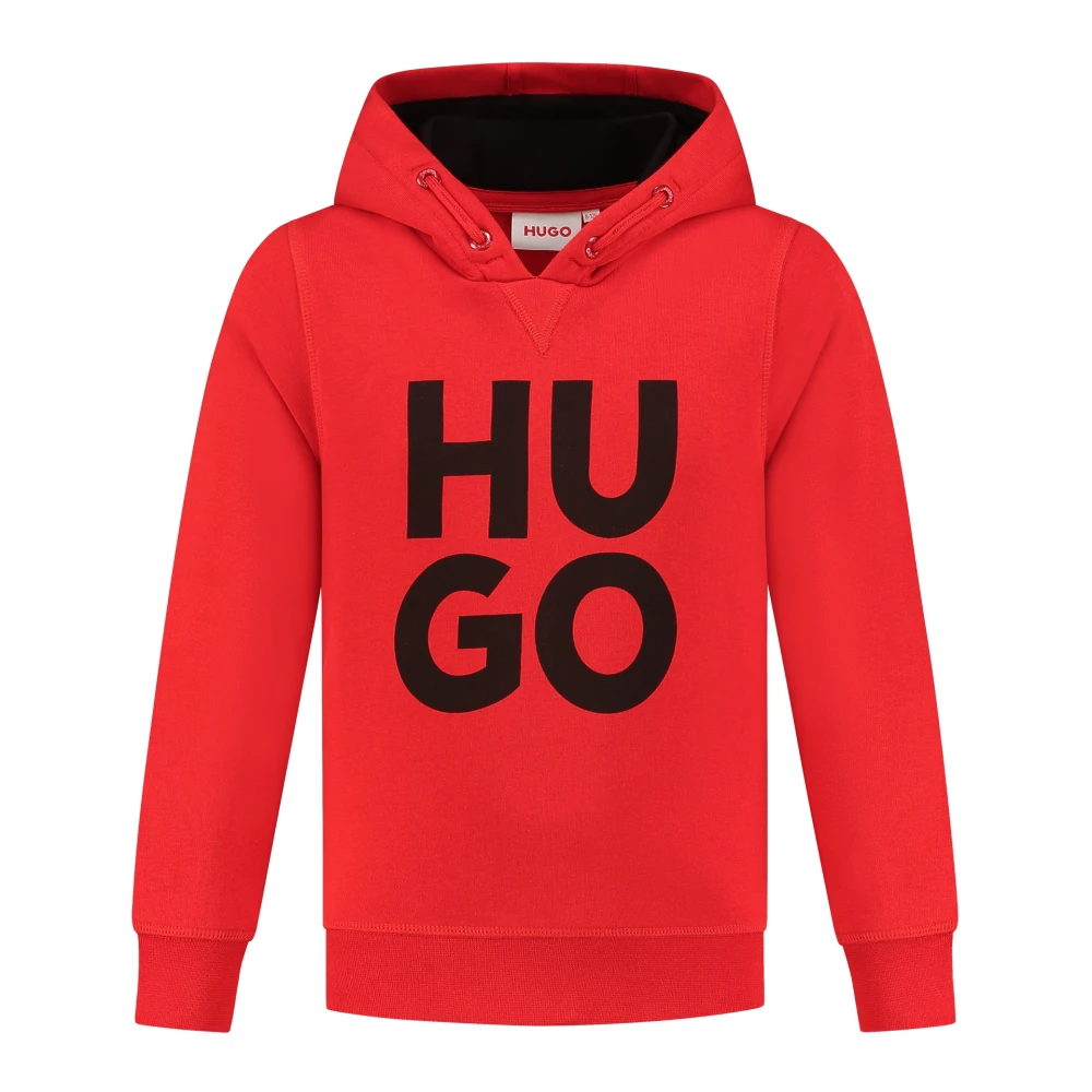 Hugo Boss Röd Logo Sweatshirt för Pojkar Red, Pojke