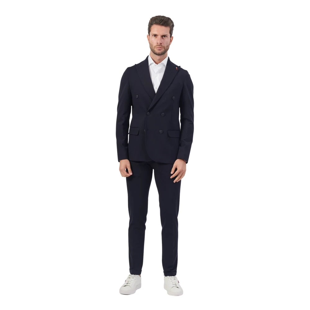 Mulish Blå Slim Fit Kostym Set Blue, Herr