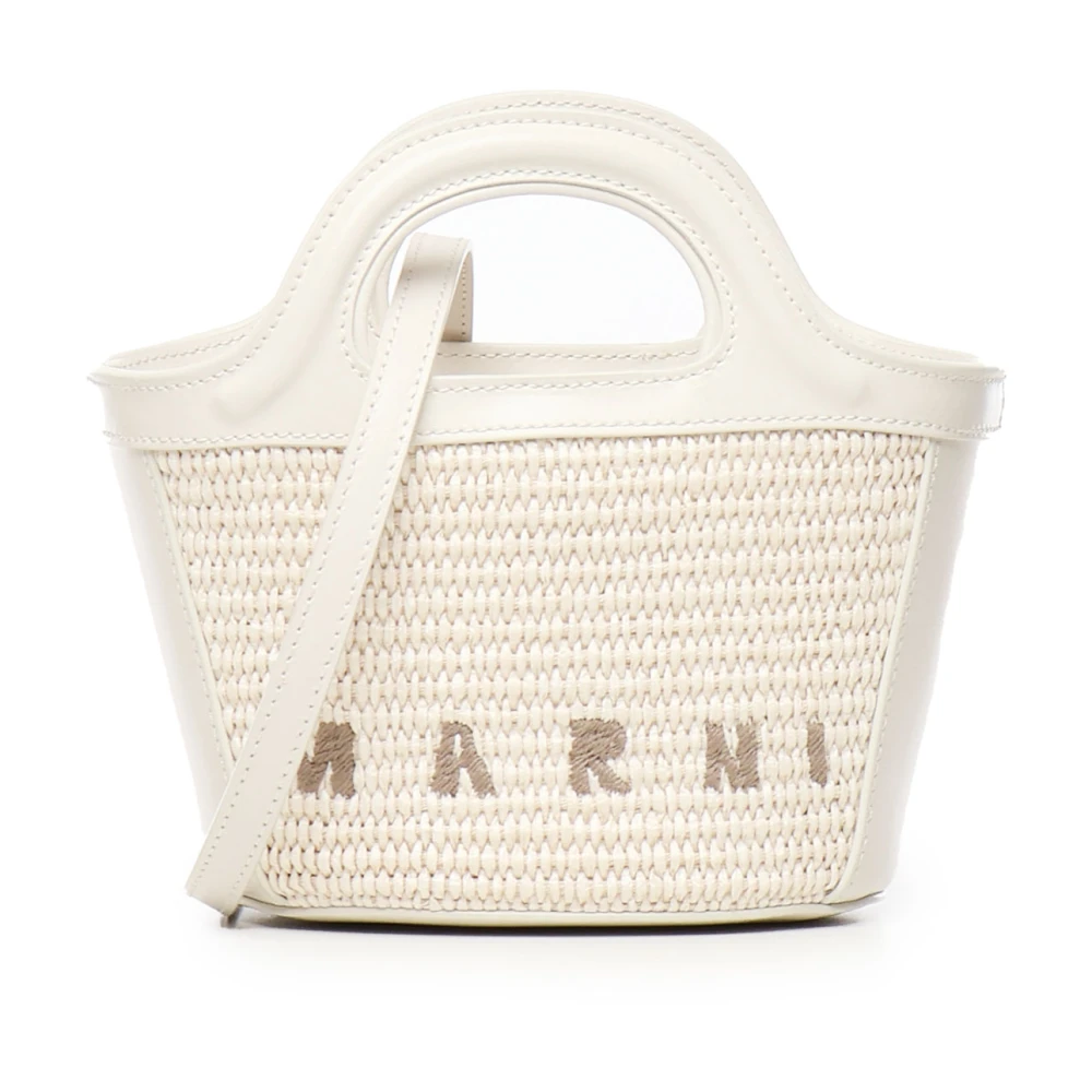 Marni Tropicalia Leren Tas Wit White Dames
