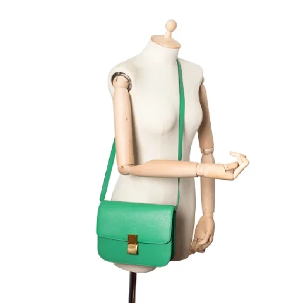 Celine Vintage Pre-owned Leather celine-bags Green Dames