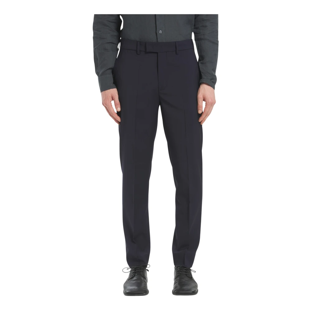 Barena Venezia Men's Blue Suit Trousers, S, Wool Regular Trousers With Side And Back Pockets