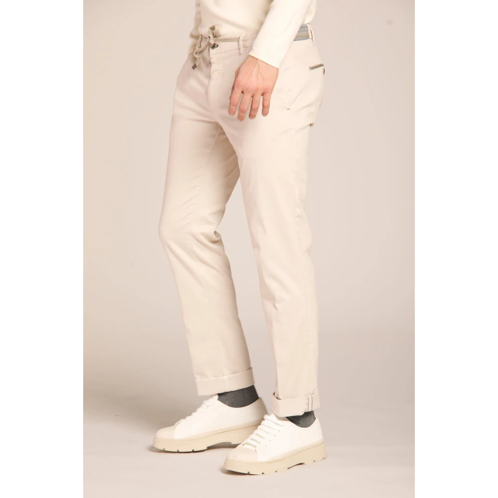 Mason's Stretch Gabardine Chino Jogger Broek Beige Heren