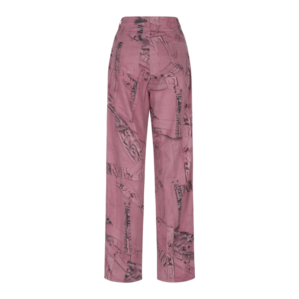 Blumarine Boyfriend Print Jeans Pink Dames