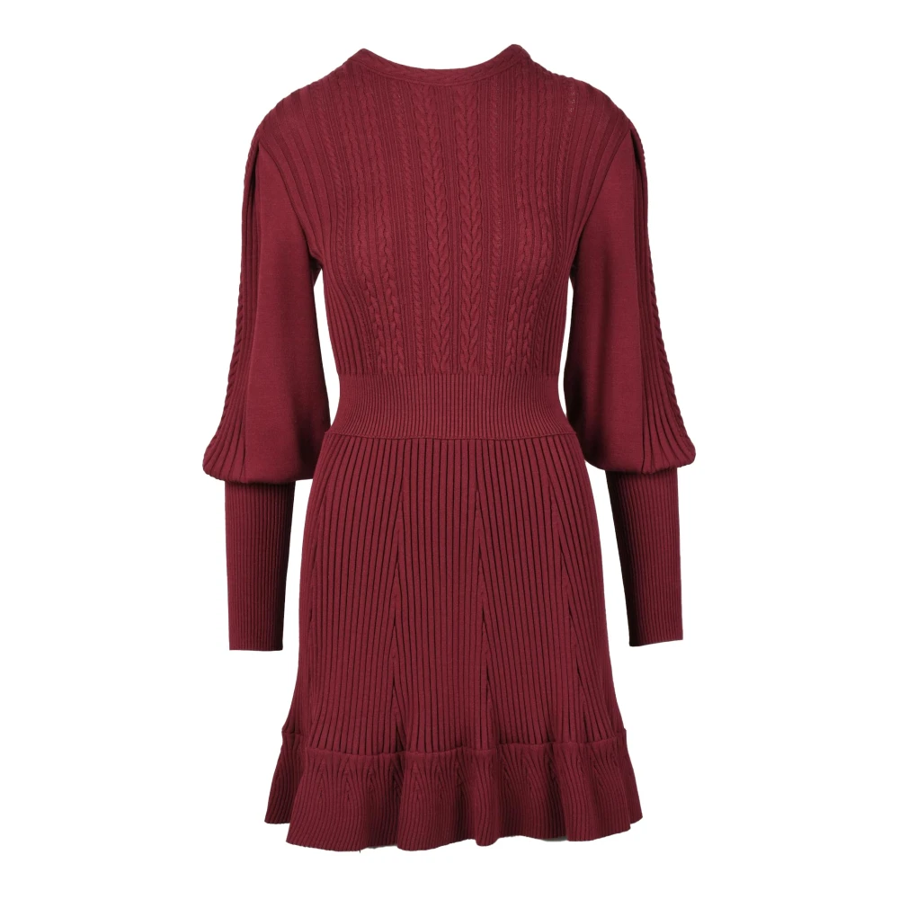 Antonino Valenti Elegante Damesjurk Viscose Polyester Red Dames