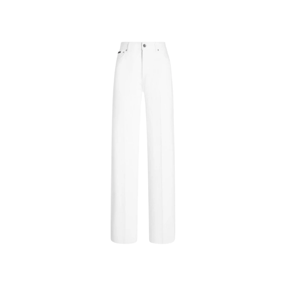 Dolce & Gabbana Straight-Leg Jeans - Female - Straight Fit Jeans - White - M - Jeans - Image 3