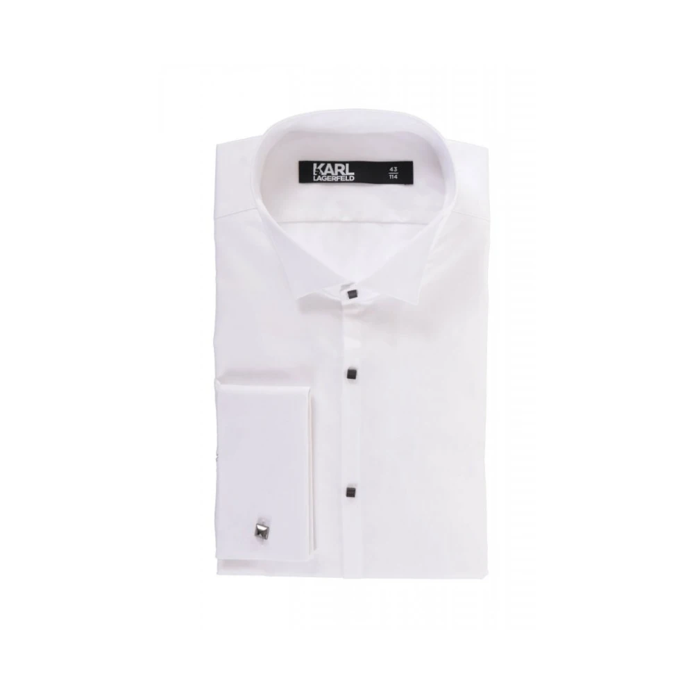 Karl Lagerfeld Uomo Bianco - Camicia Con Colletto Spaccato - Shirts - 3XL