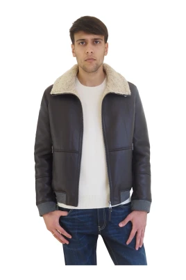 Faux Leather Bomber