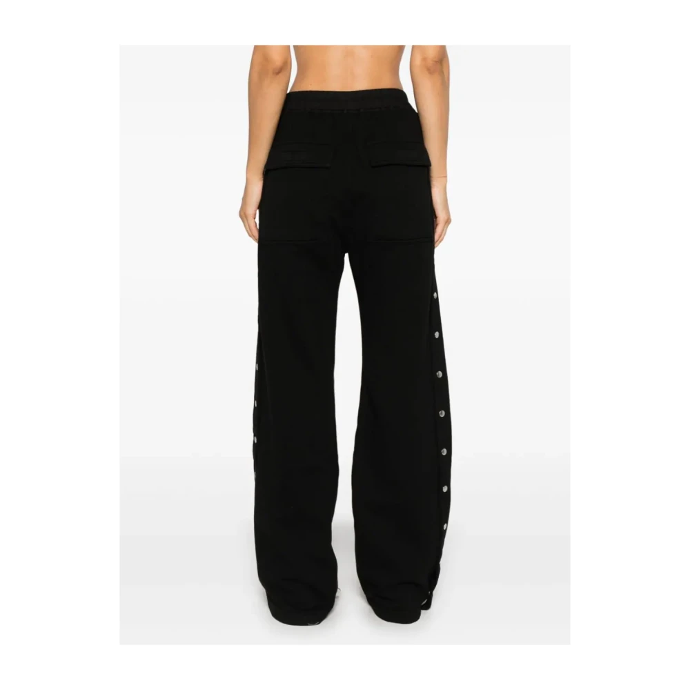 Rick Owens Zwarte broek met drukknoopsluitingen Black Dames