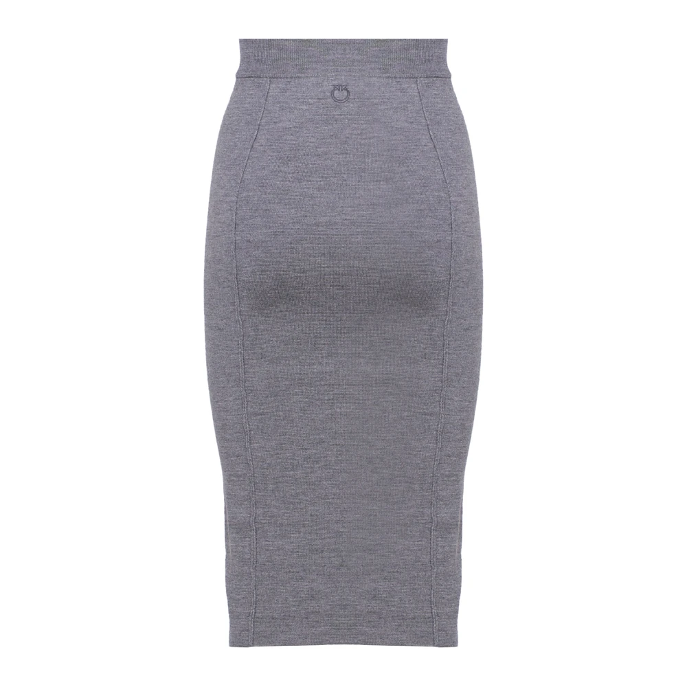 pinko Grijze Pencil Rok Hoge Taille Rits Gray Dames