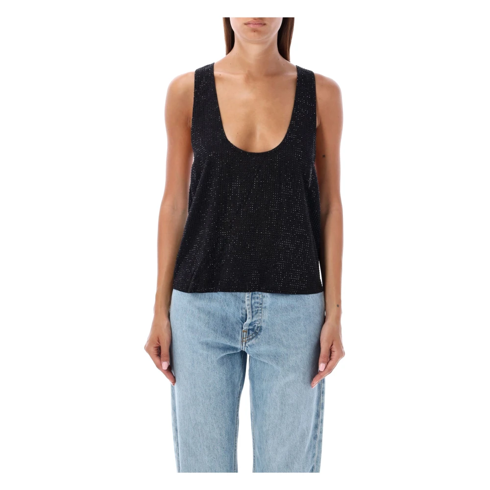 Retrofête Kristal Tanktop Zwart Aw24 Black Dames