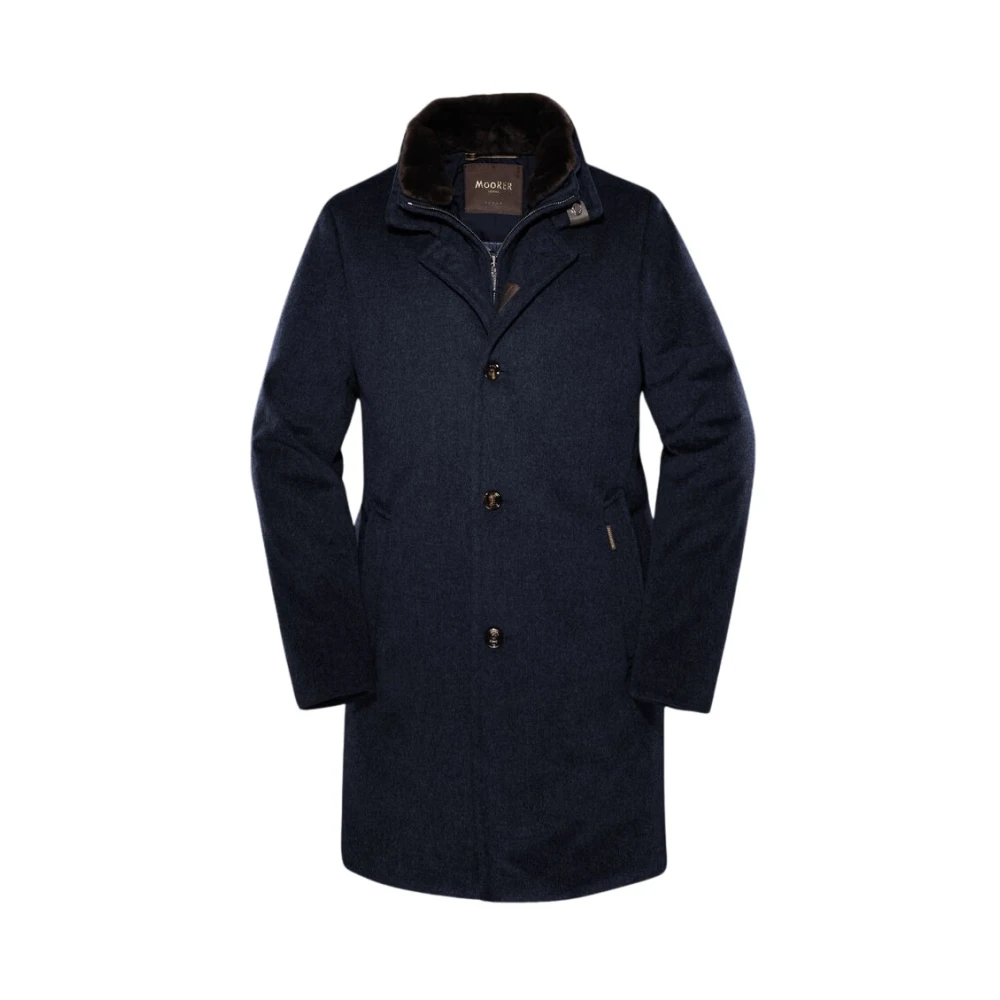 Moorer Men's Blue Down Coats, S, Bond-Fur-Cs Jacket
