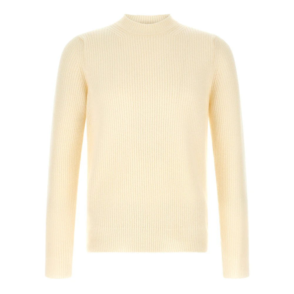 Zanone Round-Neck Knitwear, Male, 3XL, Knitwear White