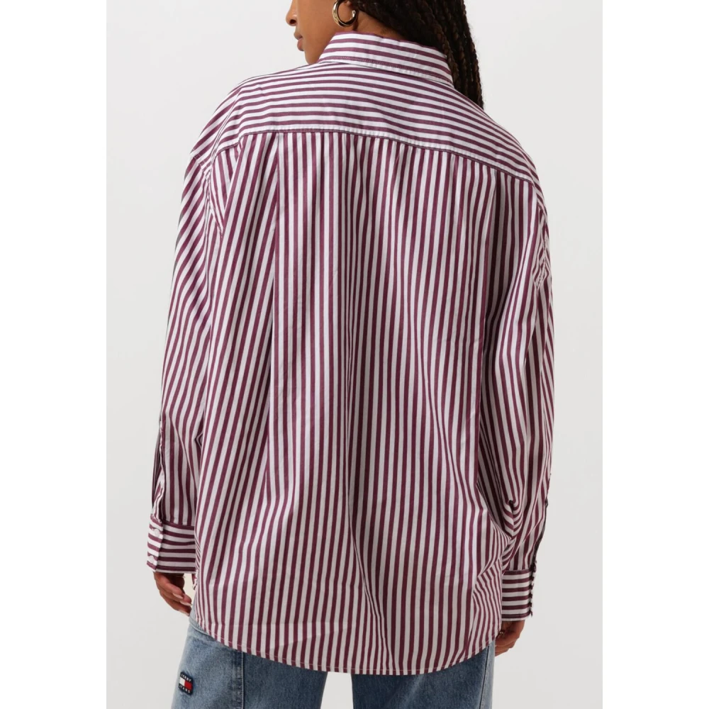 Tommy Jeans Rode Pinstripe Blouse Elegante Stijl Multicolor Dames