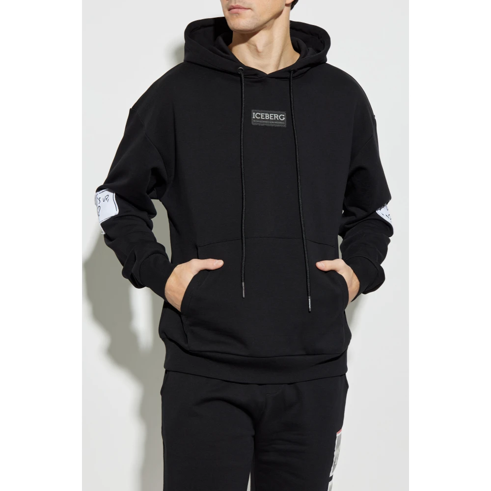 Iceberg Sweatshirt met logo Black Heren