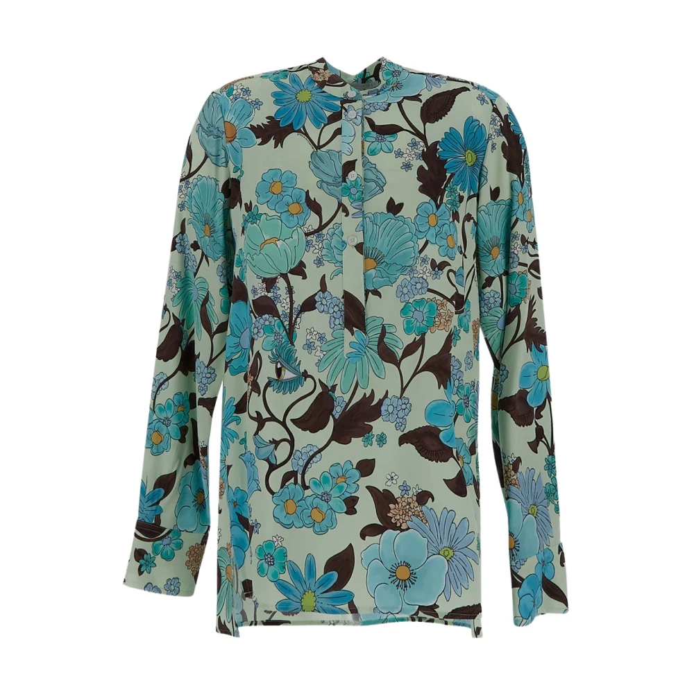Stella Mccartney Viscose Tuinprint Shirt Multicolor Dames