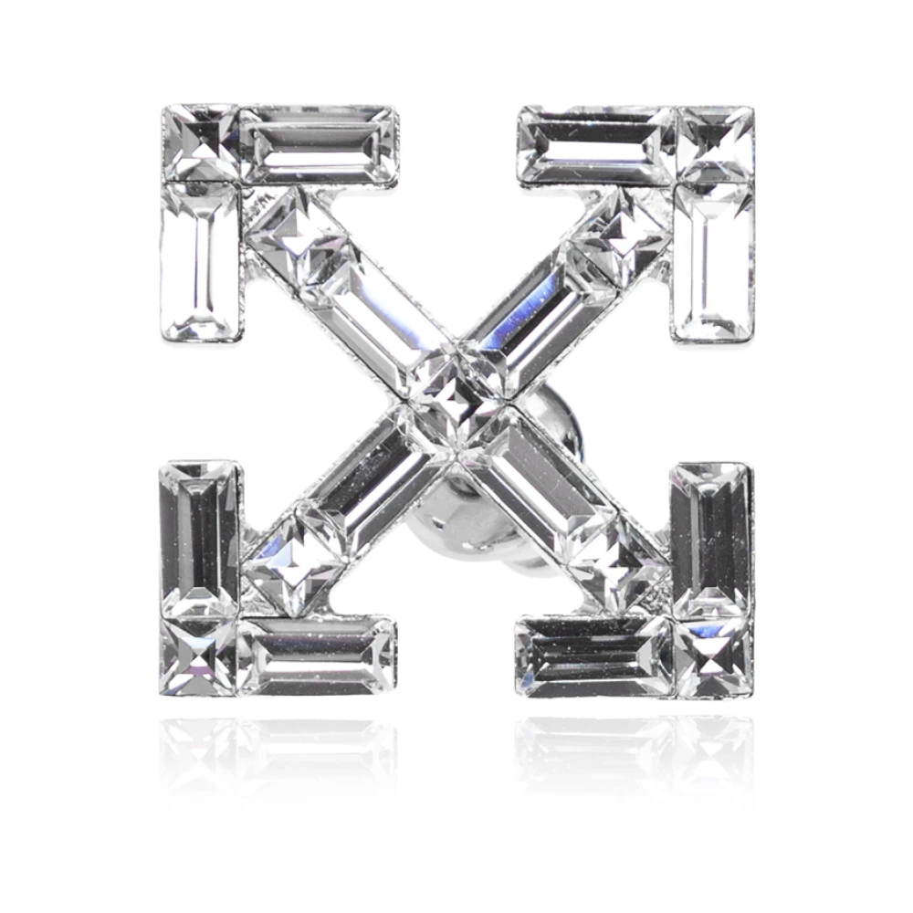 Off-White Bling Arrow Mono Earring - Mann T-Shirts Grey One Size - Immagine 3