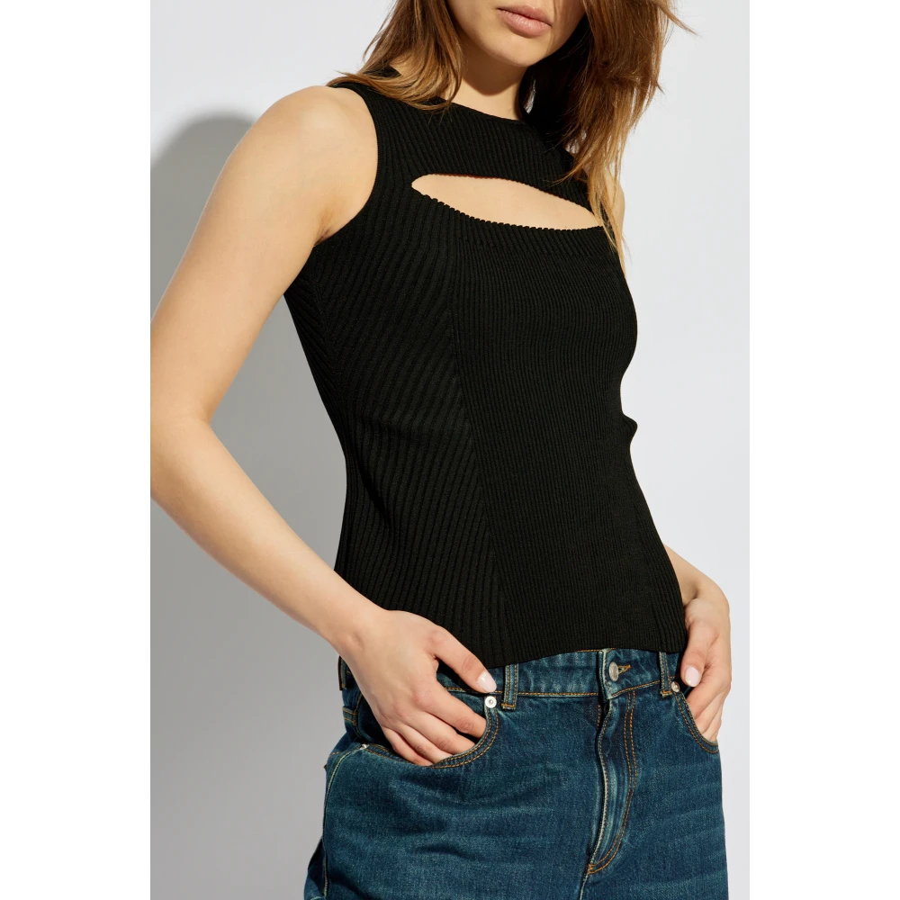 alexander mcqueen Crop top Black Dames