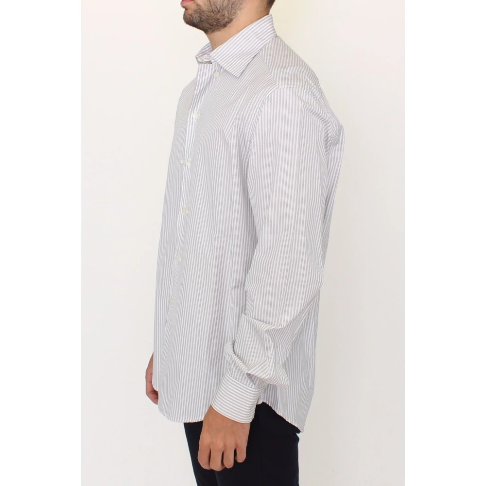 Ermanno Scervino Gestreept katoenen casual overhemd White Heren