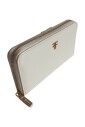 white-eco-leather-zip-around-wallet