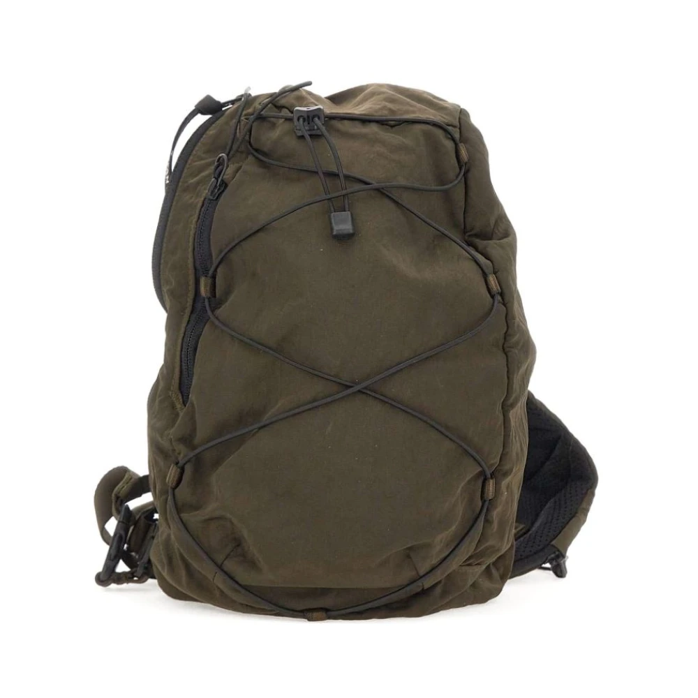 C.p. Company Men's Green Nylon B Lens Backpack - Backpacks - One Size - Bags