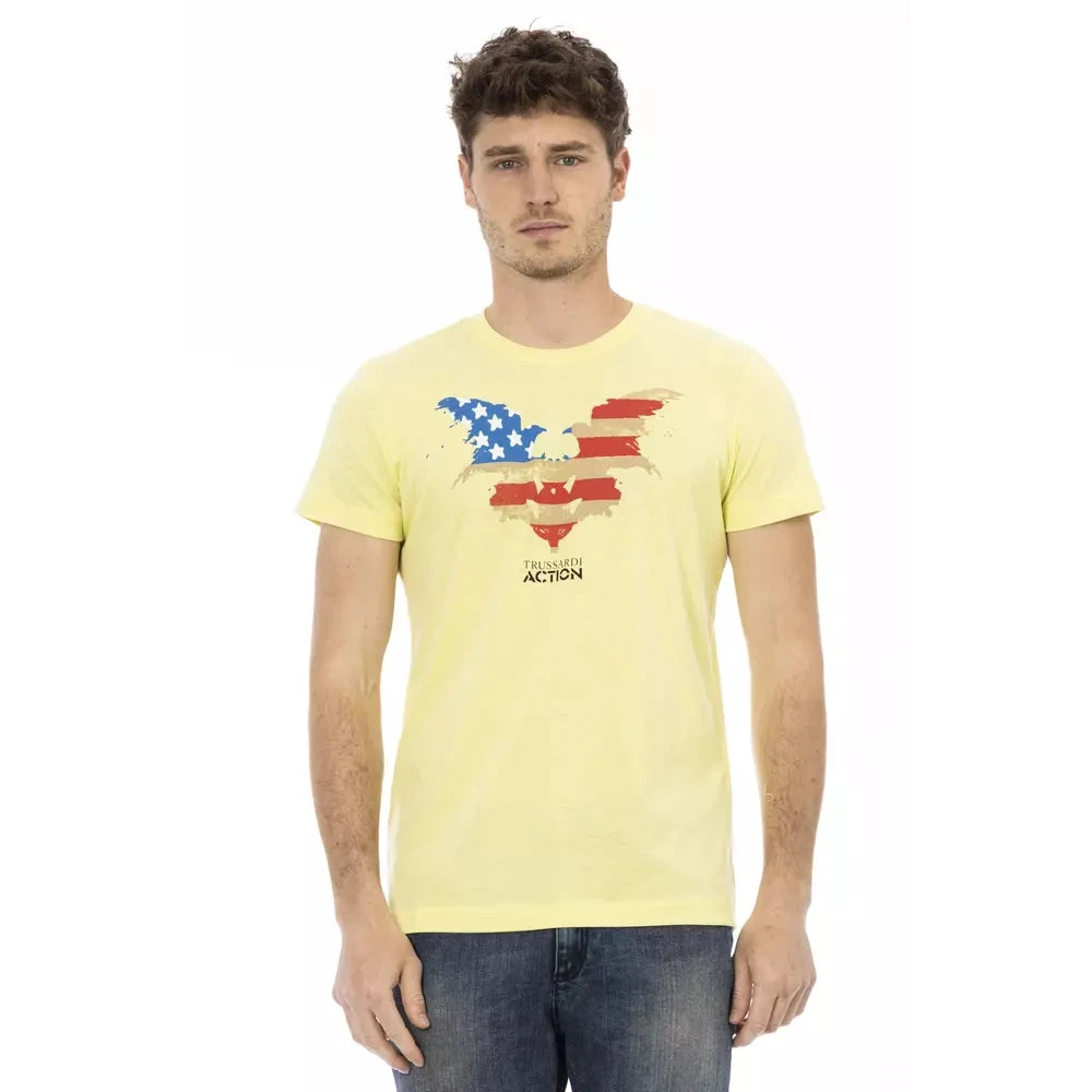 Trussardi Gul Action Rund Hals T-Shirt Yellow, Herr