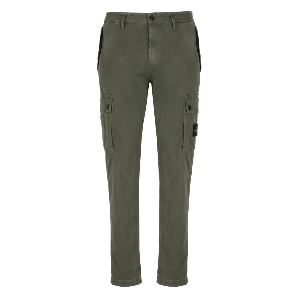 Stone Island Groene Cargo Broek met Iconische Patch Green Heren