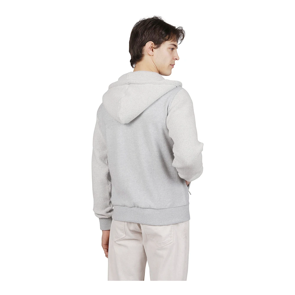Eleventy Cashmere Hoodie Full Zip Jersey Gray Heren