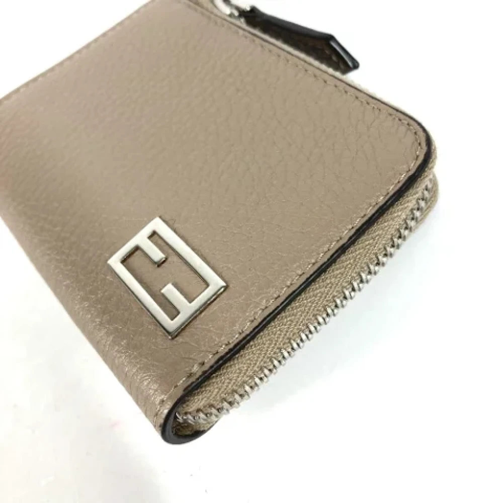 Fendi Vintage Pre-owned Leather wallets Beige Heren