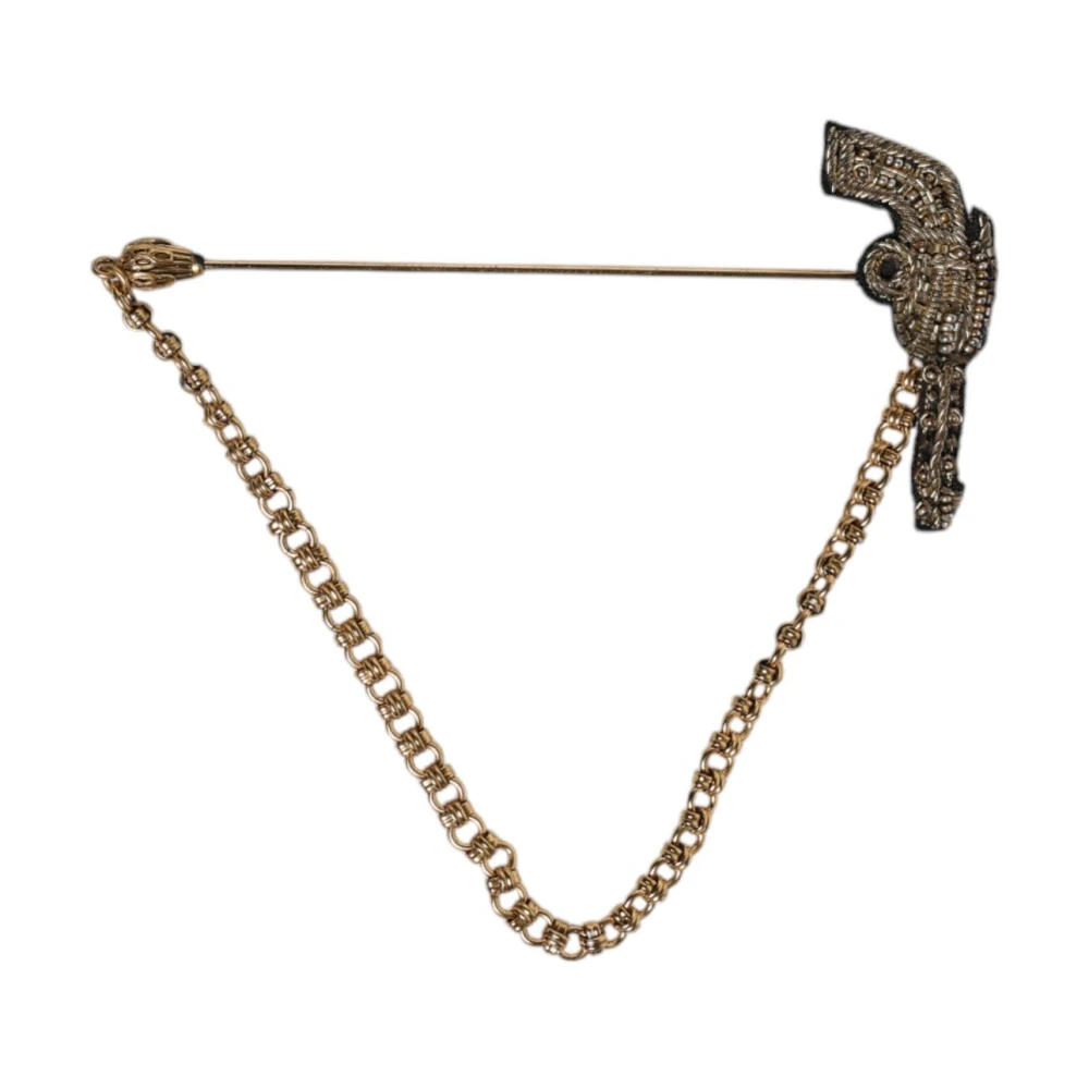 Dolce & Gabbana Men's Yellow Revolver Brooch Lapel Pin