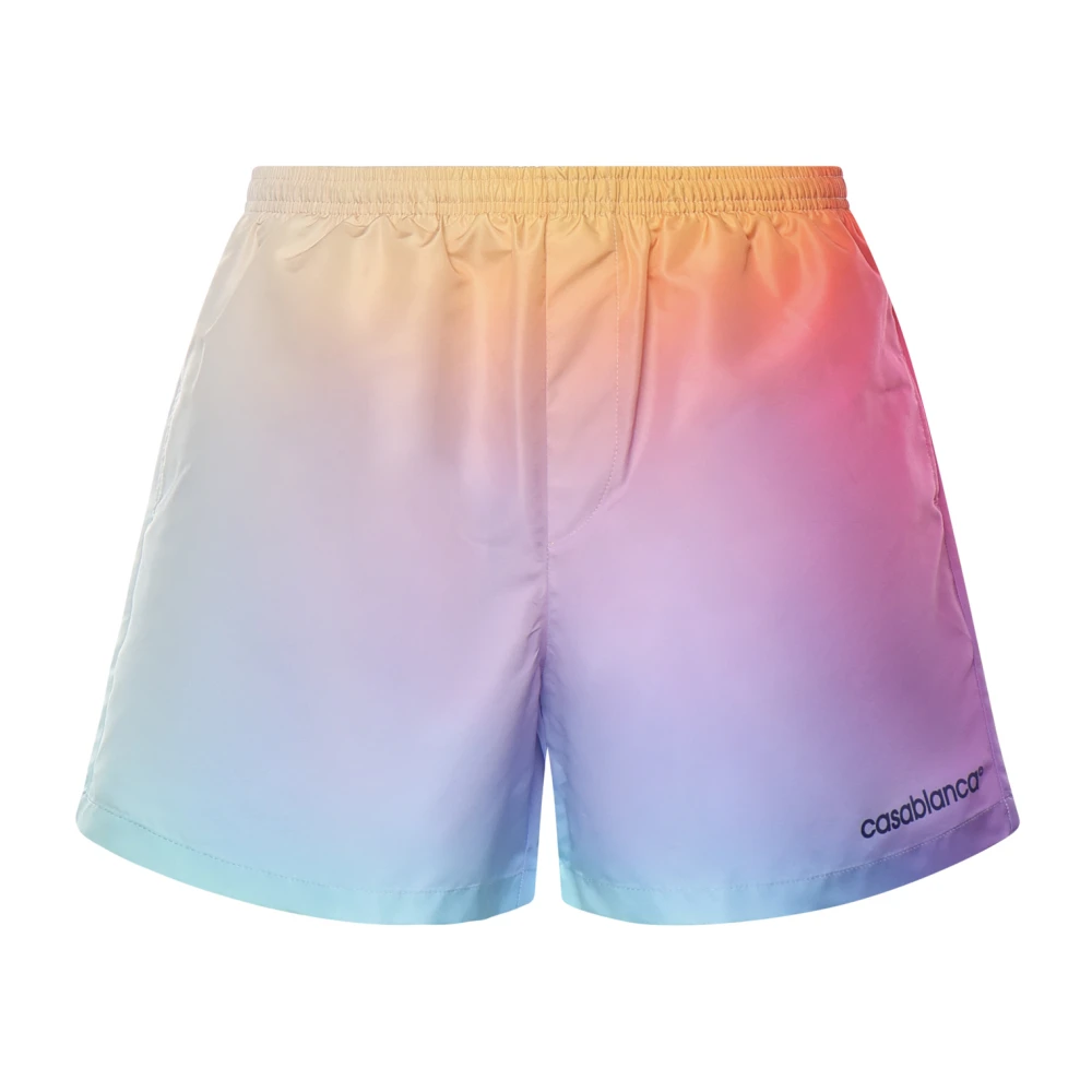 Casablanca Men's Multicolor Gradient Printed Swim Shorts - Beachwear - L - Swimwear