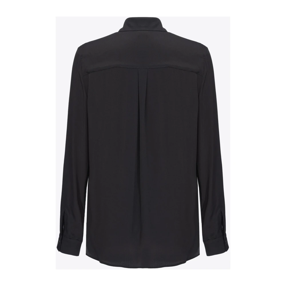 pinko Nora Crepe de Chine Shirt met Opgezette Zakken Black Dames