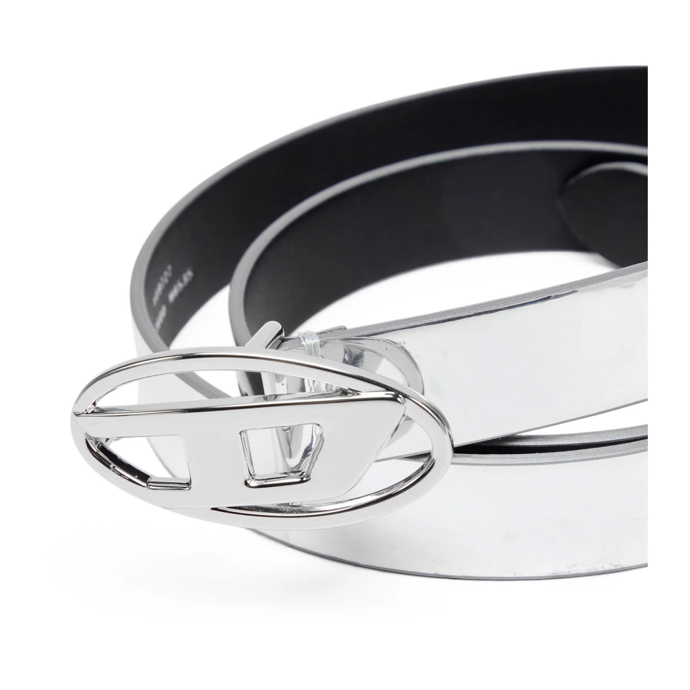 Diesel Leren riem met Oval D-gesp Gray Dames