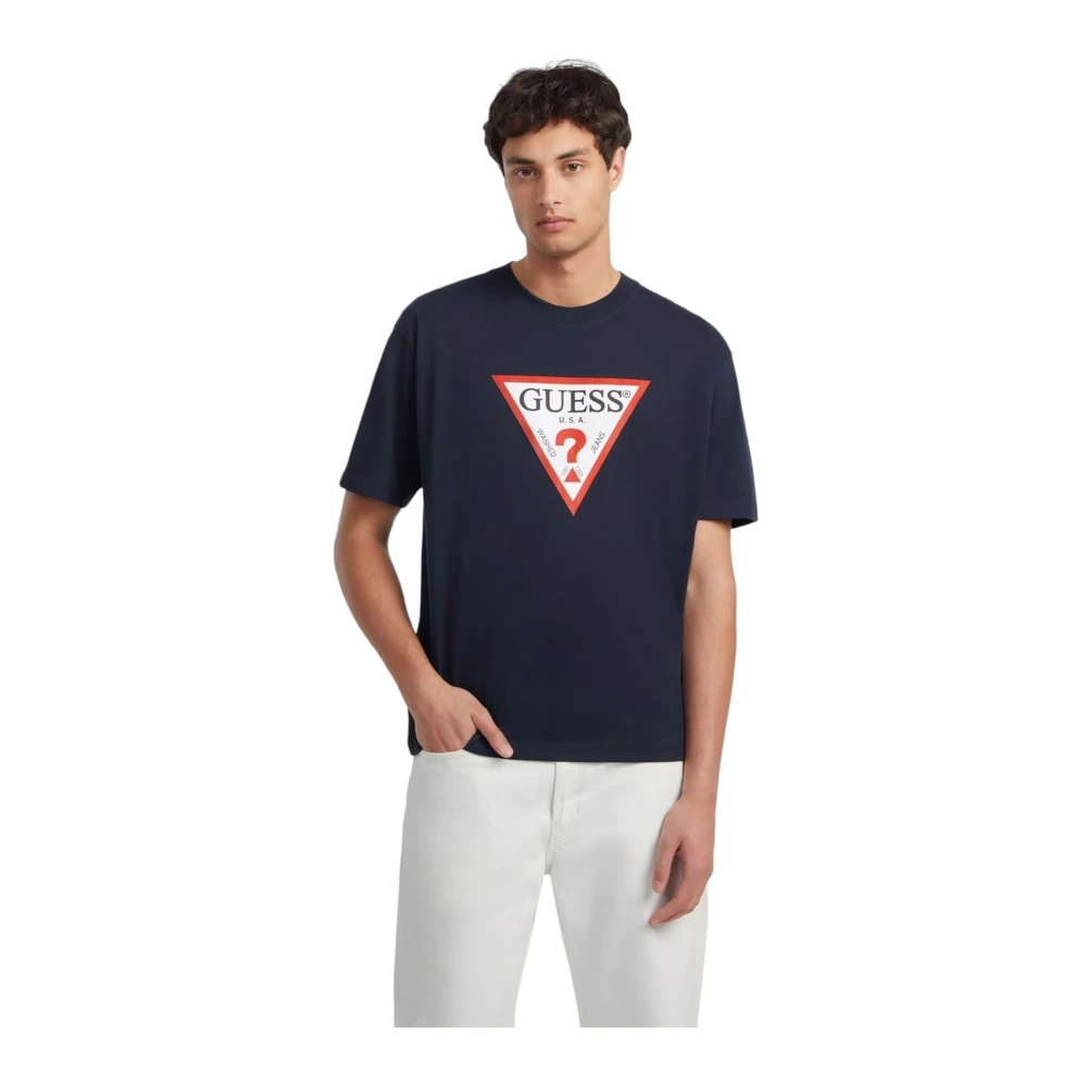 Guess Korte Mouw T-shirt Blue Heren