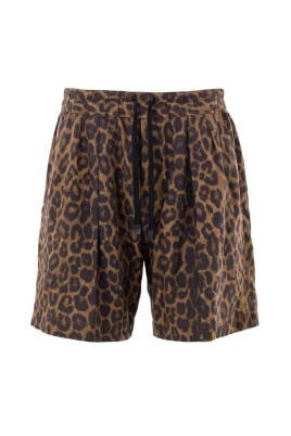 Pantalone Shorts Morbido Stampa Leopardo