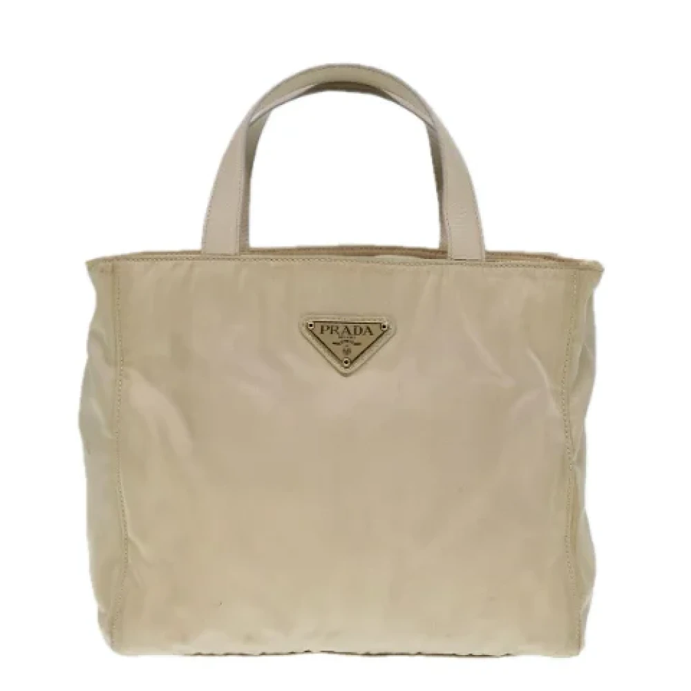 Prada Vintage Pre-owned Fabric prada-bags Beige Dames