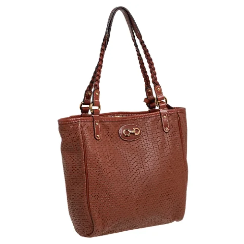 Salvatore Ferragamo Pre-owned Leather totes Brown Dames