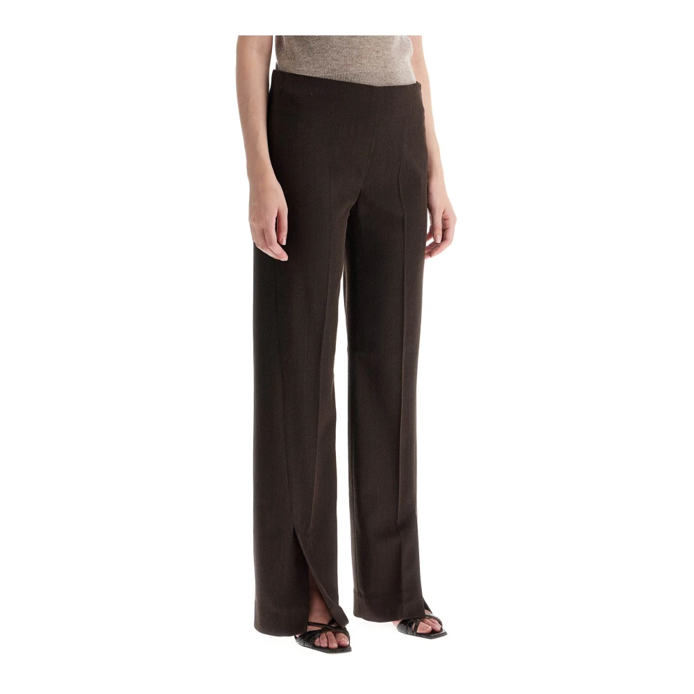 Filippa K Wollen Broek met Geknoopte Naad en Splitten Brown Dames