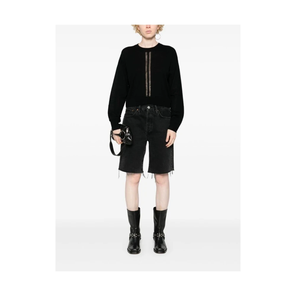 IRO Zwarte Gebreide Trui met Ronde Hals Black Dames