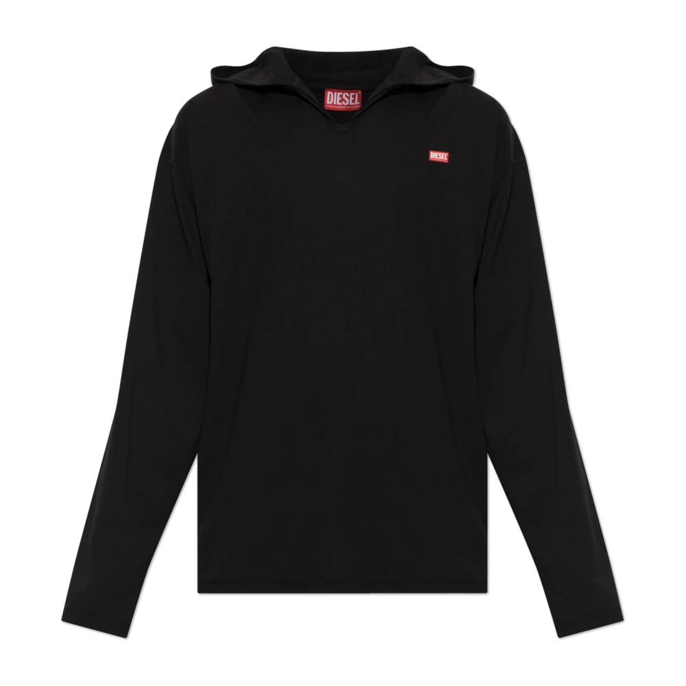 Diesel Uomo Nero - T-Boxt-Ls-Hood-Check - Tops - M