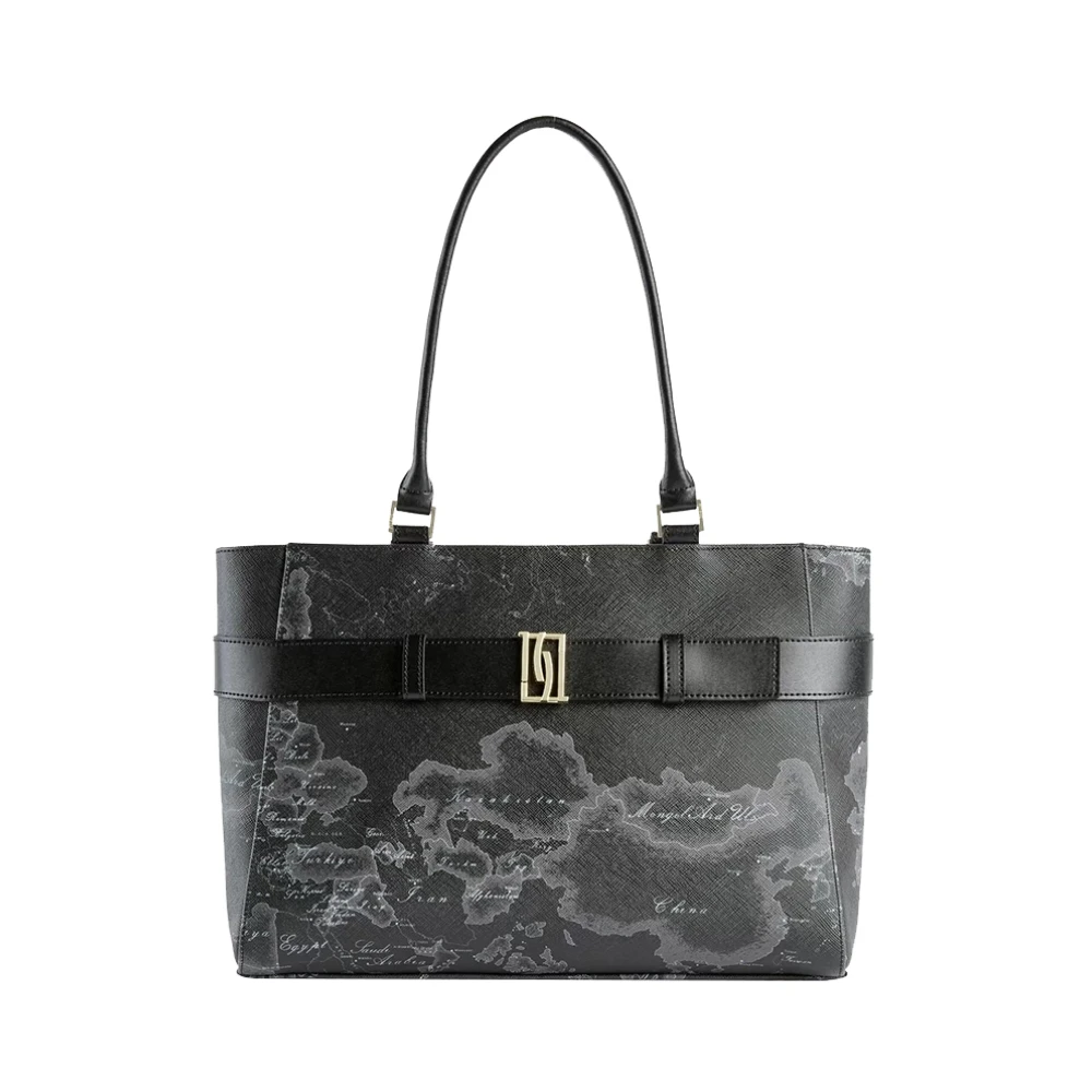 Alviero Martini 1a Classe Elegante Zwarte Shopper Tas Black Dames