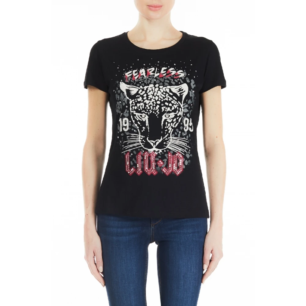 Liu Jo Mode T-Shirt Kollektion Black, Dam