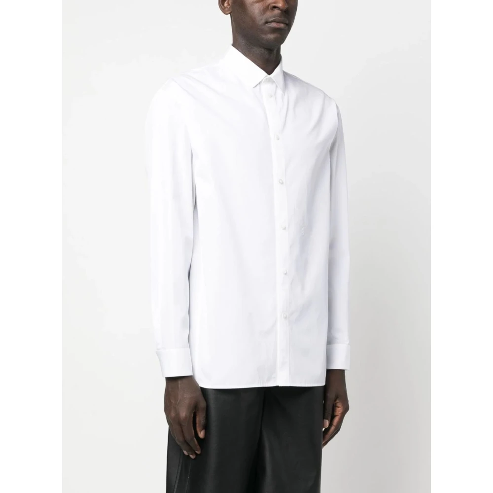 Jil Sander Witte Katoenen Knoopshirt White Heren