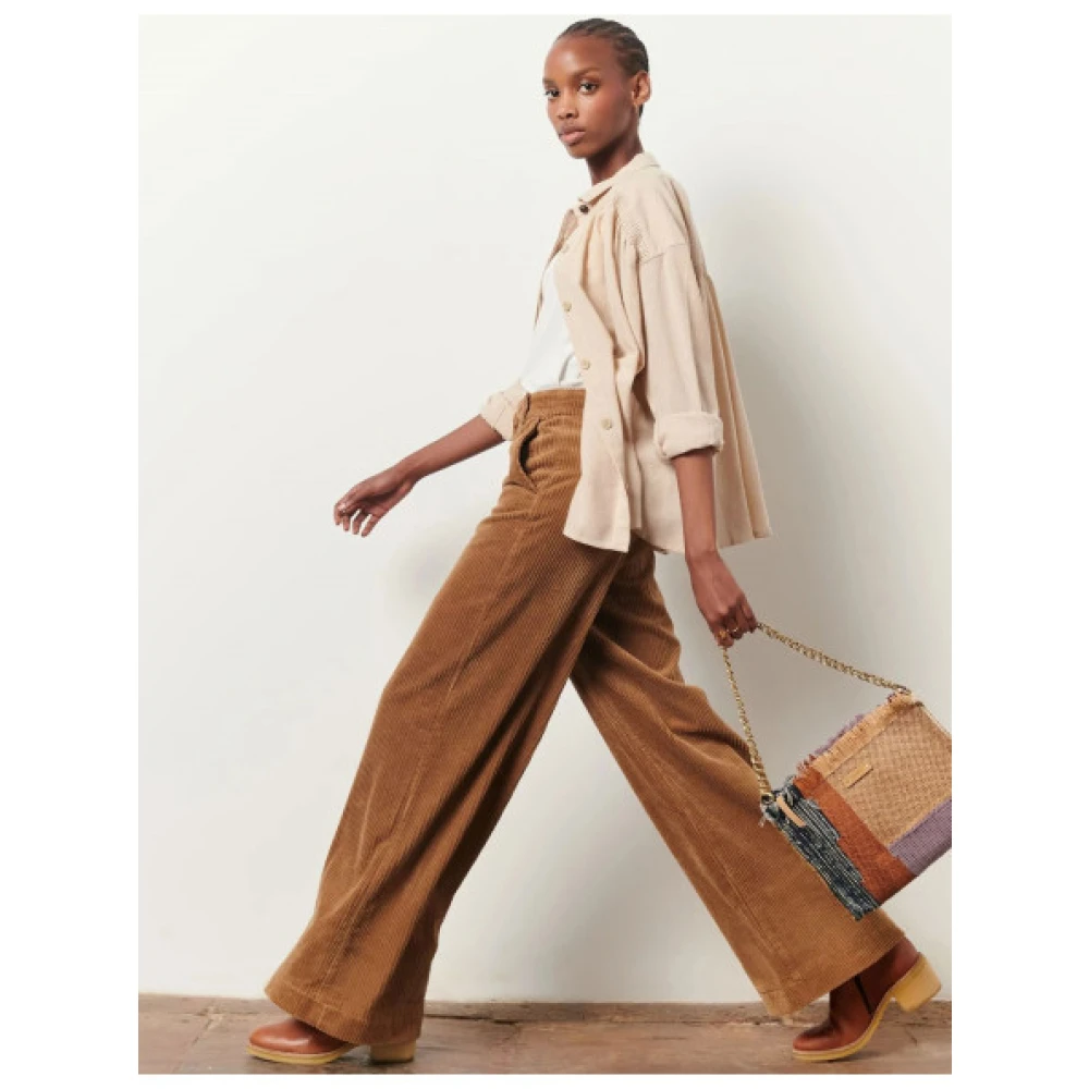 Sessun Andree Wijde Corduroy Broek Brown Dames