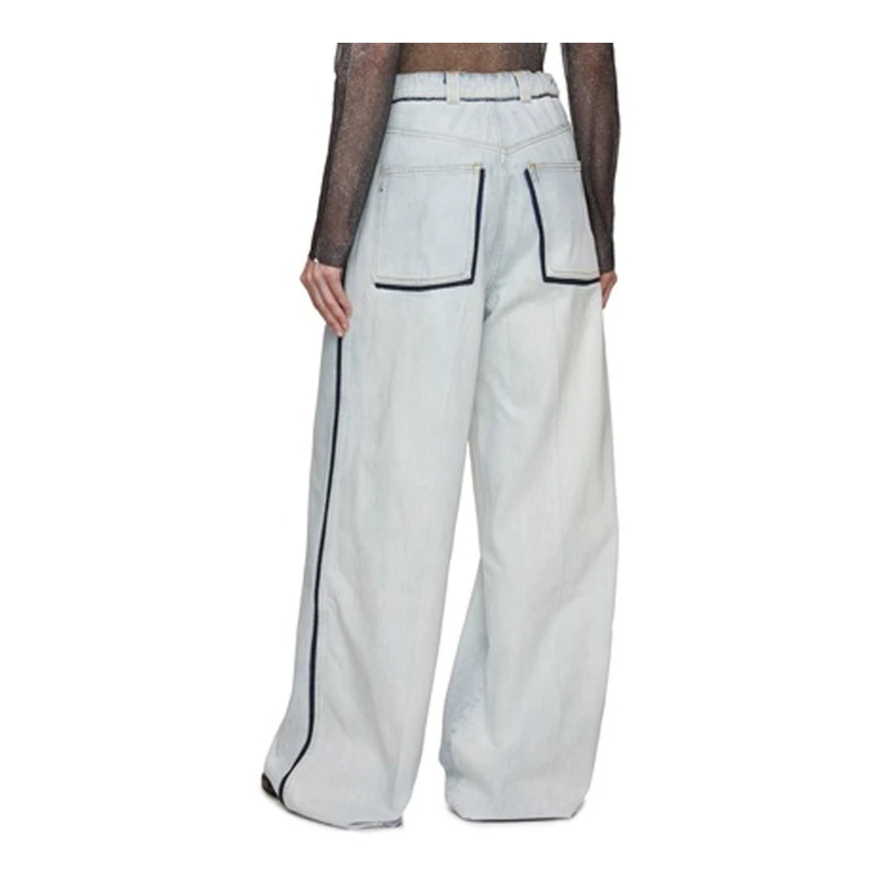 Maison Margiela Blauwe Denim Jeans Relaxte Pasvorm Blue Dames