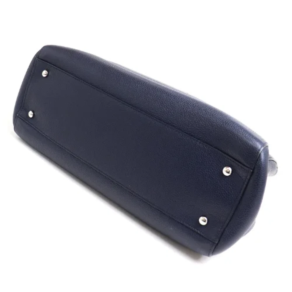 Chanel Vintage Pre-owned Leather chanel-bags Blue Dames